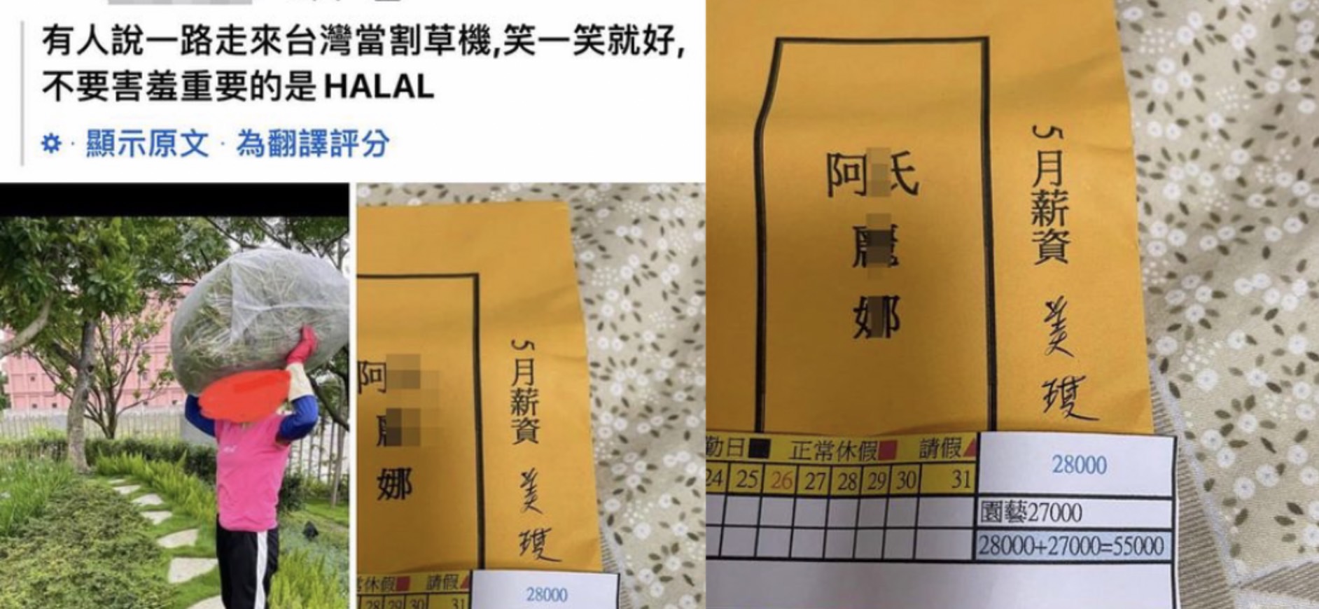 失聯移工W女在網路上炫耀割草「月入5萬5」，她21日遭移民署緝獲。(截圖：移民署提供)