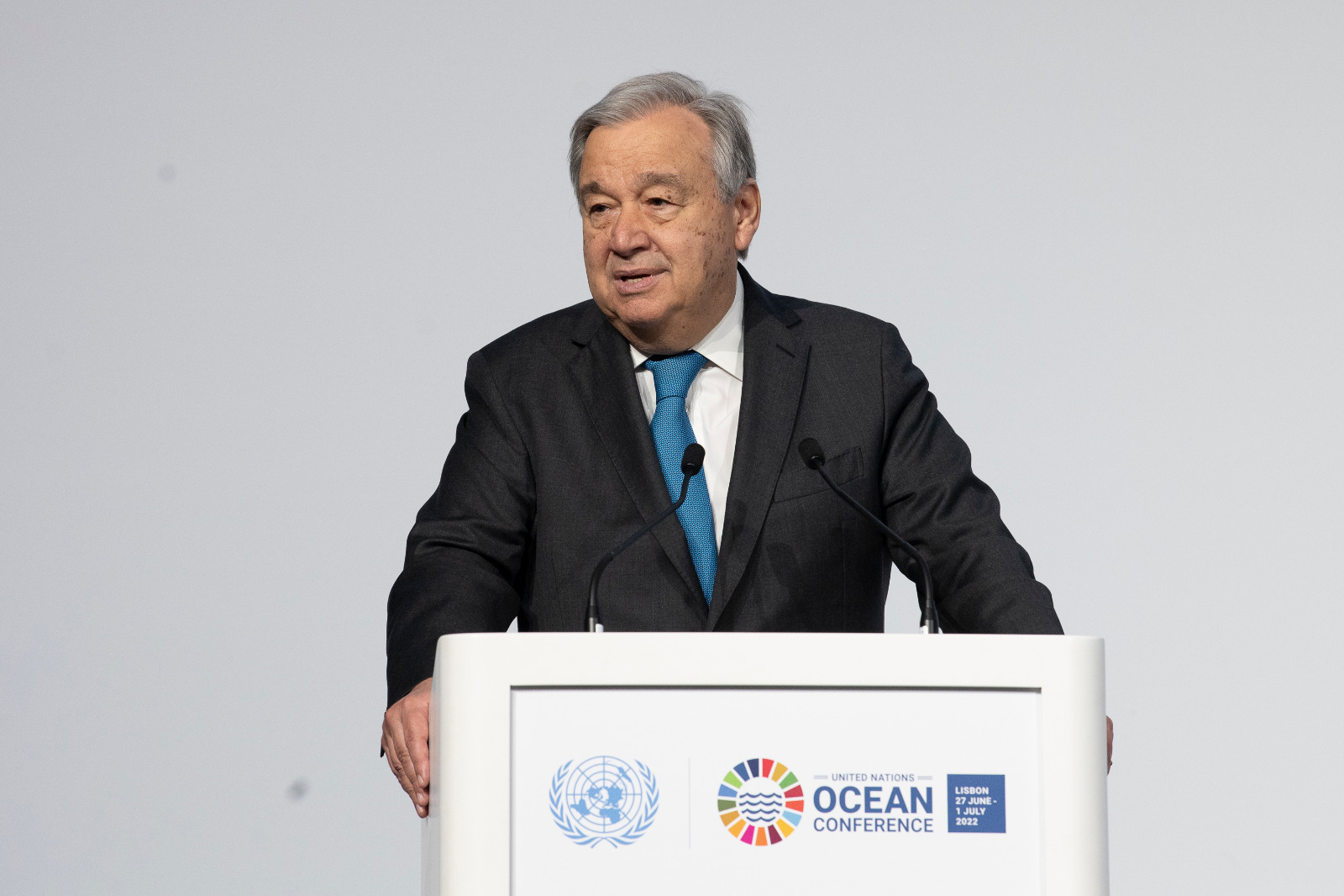 聯合國秘書長古特瑞斯(Antonio Guterres)，圖為他6月出席聯合國海洋會議。(圖:UN推特)