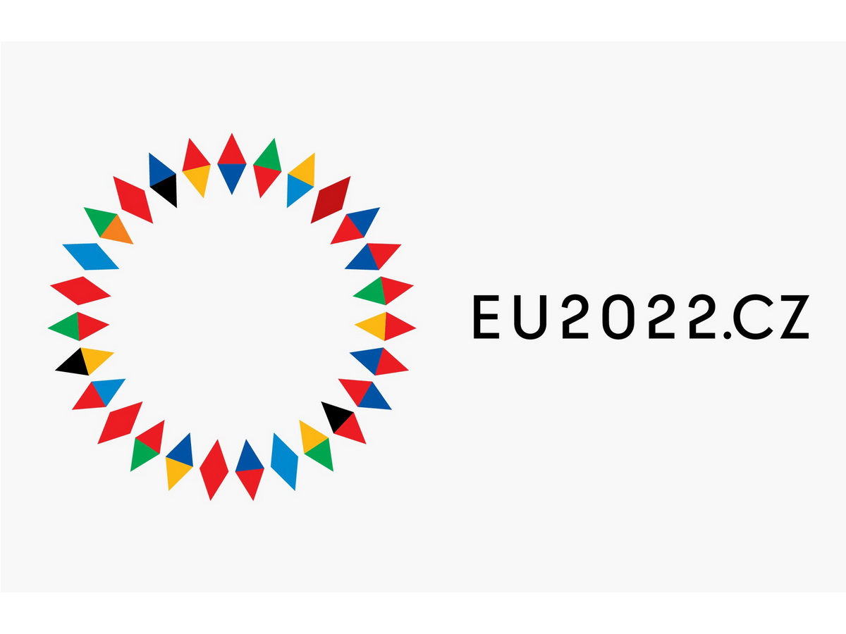 捷克2022年擔任歐盟輪值主席的主視覺，27個會員國以指南針造形象徵歐盟「在多元中團結」的中心精神 (圖取自Czech Presidency of the Council of the EU官網)