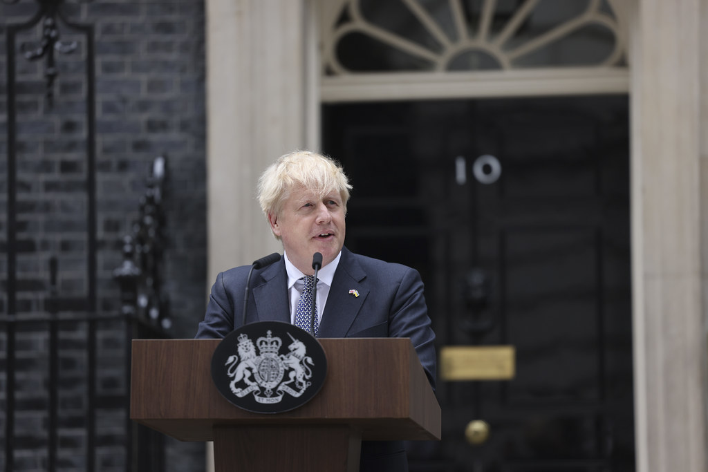 英國首相強生(Boris Johnson)7日請辭首相一職。 (圖:英國政府)
