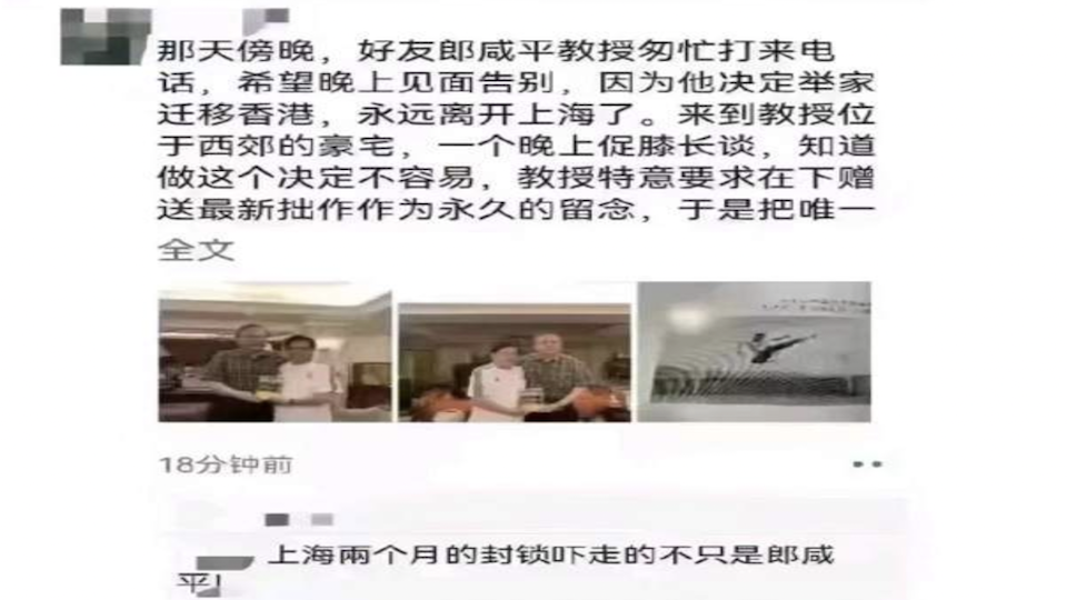 中國網傳名經濟學家郎咸平移居香港。(網路照片)