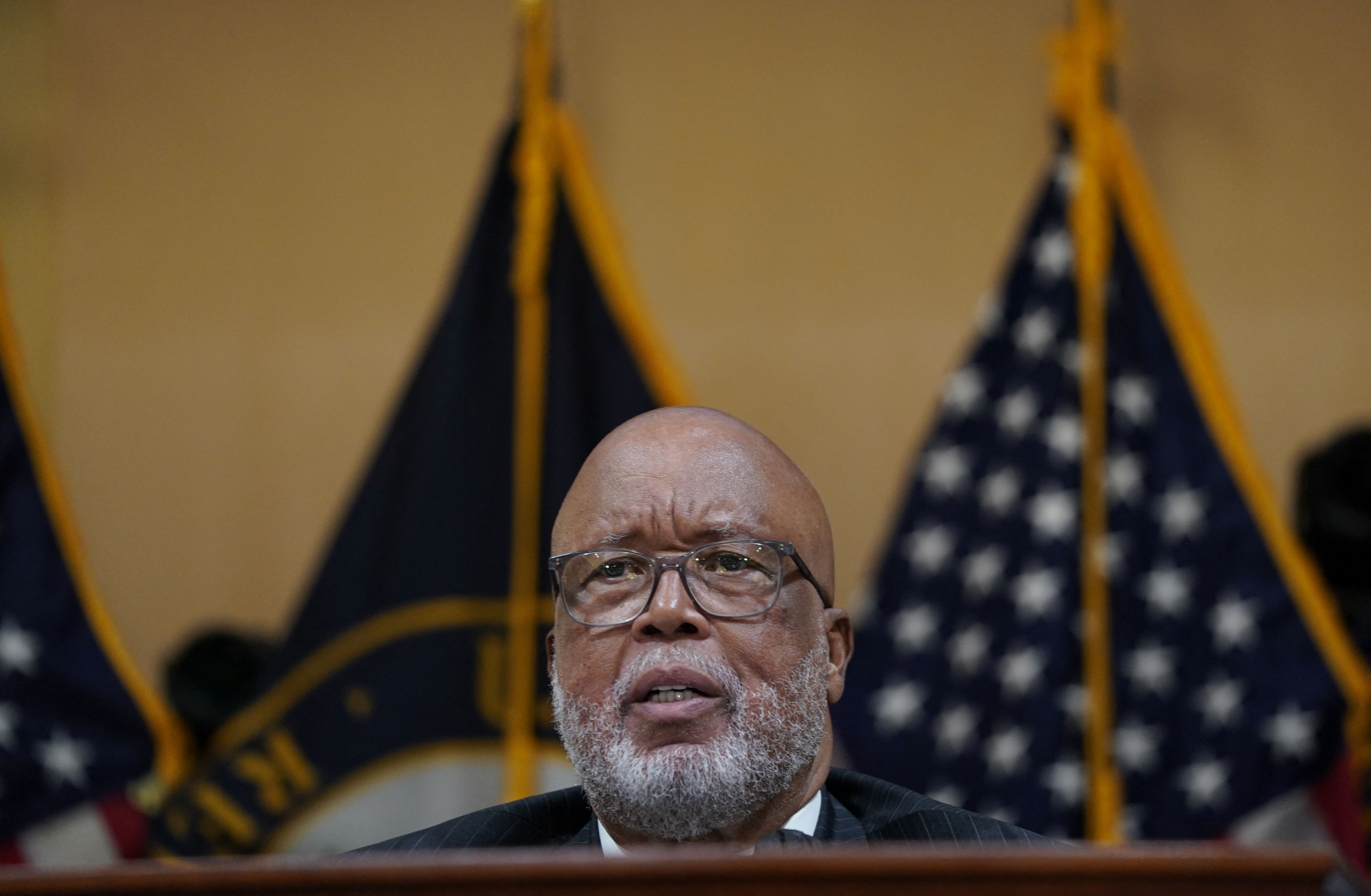 調查2021年美國國會山莊襲擊事件的眾議院委員會主席湯普森(Bennie Thompson)。(路透社/達志影像)