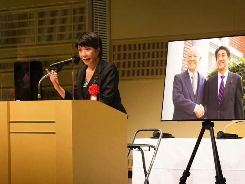 日本李登輝之友會24日以「日台關係50年，得失為何？」為題舉辦研討會。日本執政黨自民黨政調會長高市早苗受邀演講時強調，絕不能讓台灣變成第二個香港。 (圖：中央社)