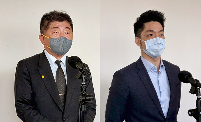 台北市長選舉，圖為左為民進黨參選人陳時中。圖右為國民黨參選人蔣萬安。(資料合成照/記者劉品希攝)