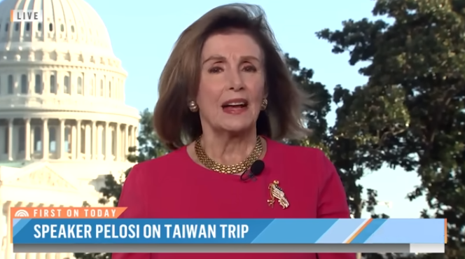 美國眾議院議長裴洛西(Nancy Pelosi)接受TODAY訪問。(翻攝TODAY畫面)
