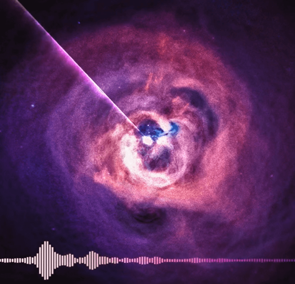 NASA近日發布一段從黑洞捕捉到的聲波。（圖：NASAExoplanets推特）