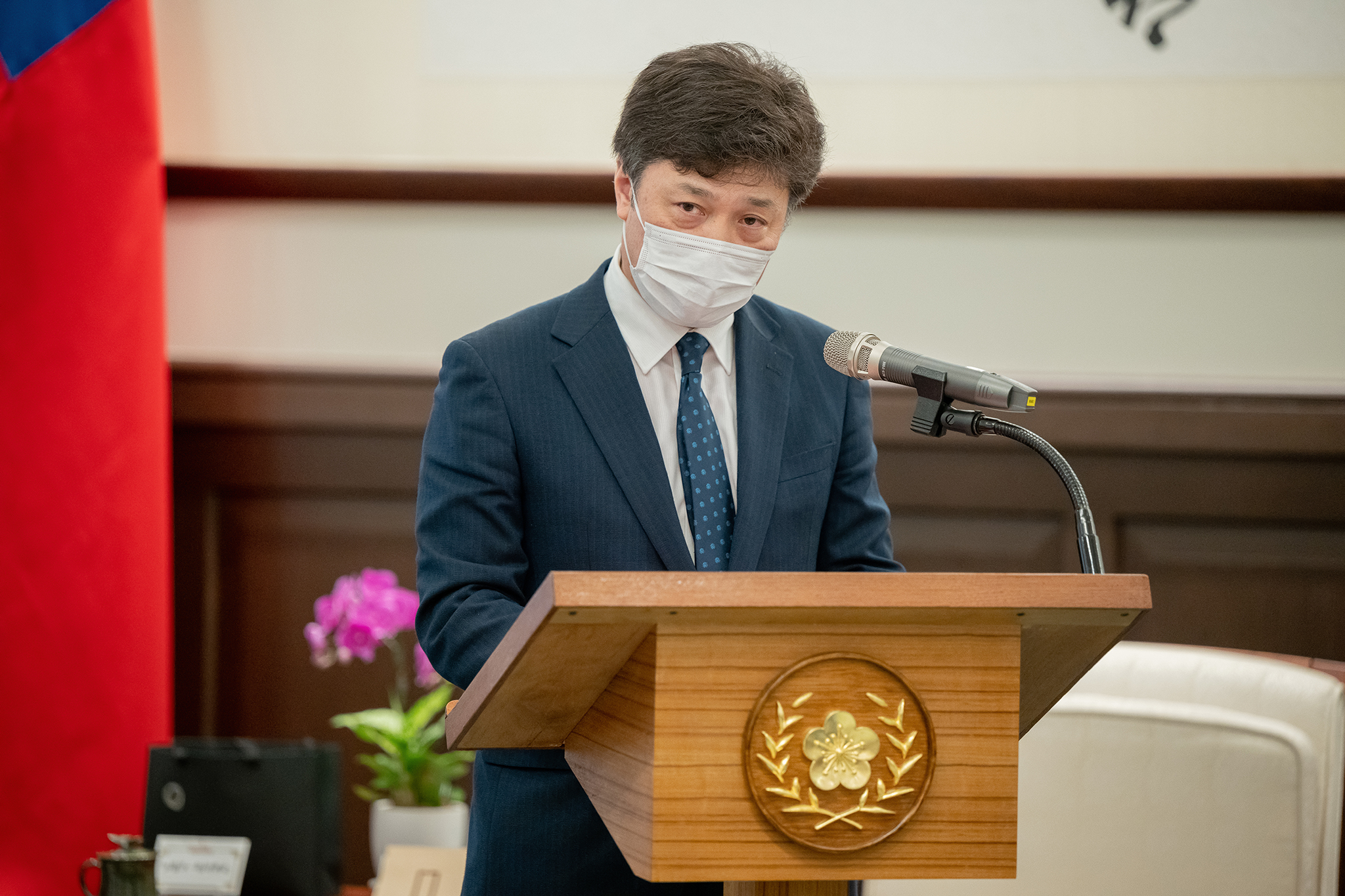 日本東京大學「兩岸關係研究小組」召集人松田康博(圖)25日晉見蔡英文總統。(圖:總統府)