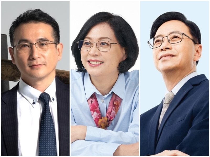 民進黨桃園市長參選人鄭運鵬(左)、民眾黨桃園市長參選人賴香伶(中)、國民黨桃園市長參選人張善政(右)。(合成圖)