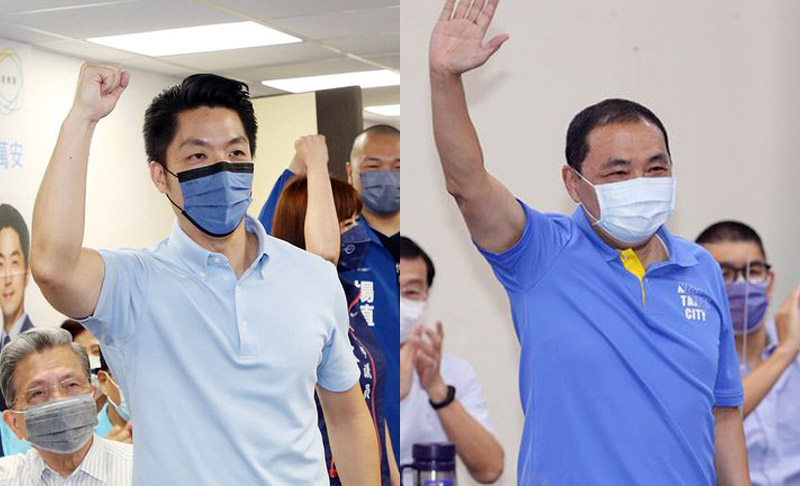 國民黨台北市長參選人蔣萬安(左)及尋求連任的新北市長侯友宜(右)都在1日上午登記參選。(圖:中央社/資料合成照)