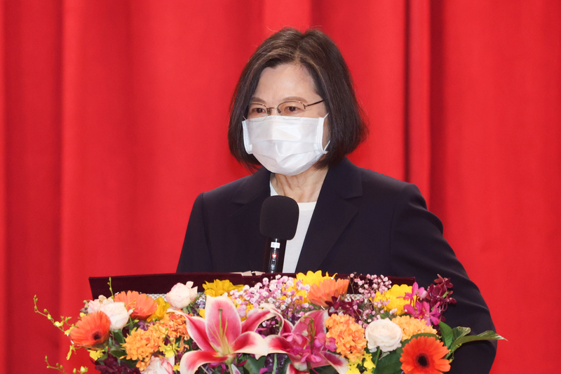 總統蔡英文4日到新北市新莊出席職能治療師全國聯合會活動，並發表致詞。 (圖：中央社)