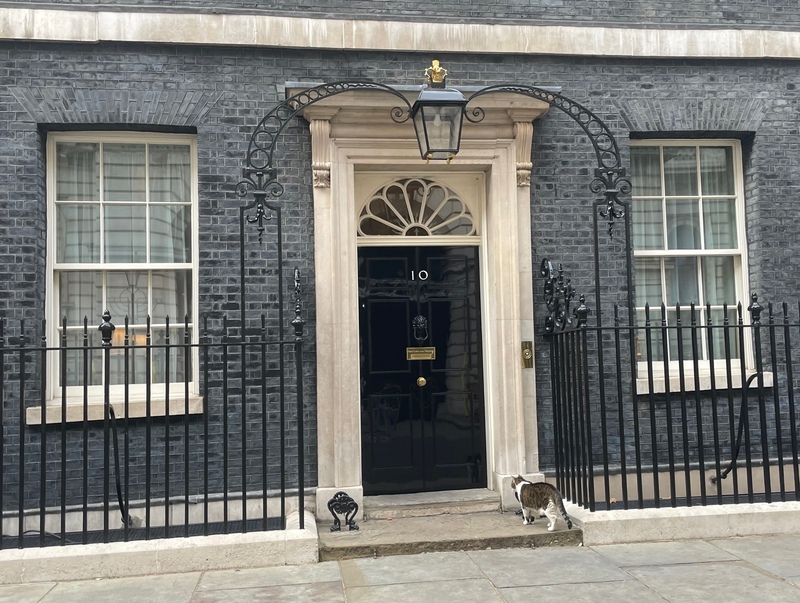 圖為英國首相唐寧街10號官邸。 (圖：中央社檔案照片)