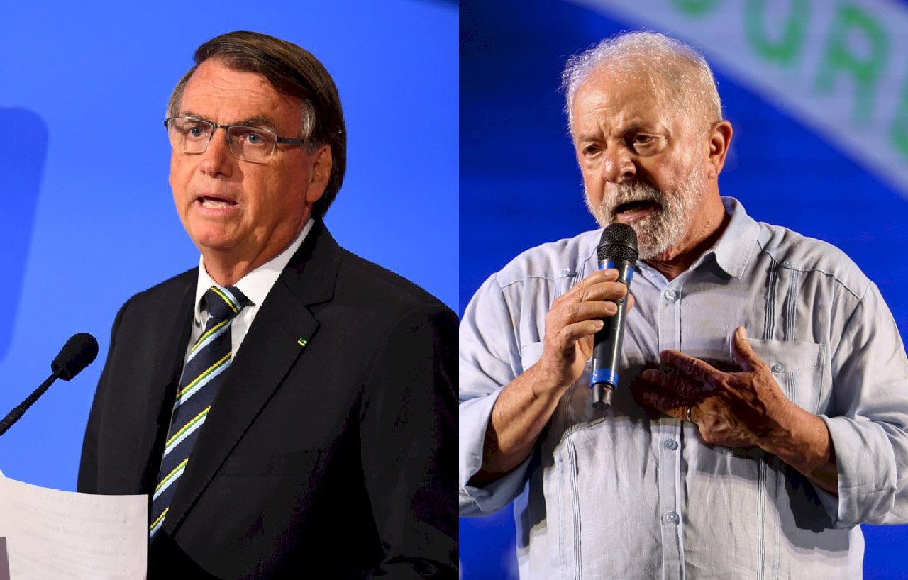 巴西總統大選只剩下不到一個月，現任總統波索納洛(Jair Bolsonaro，左)與前總統魯拉(Luiz Inacio Lula da Silva，右)間的競爭也進入白熱化。(AFP/合成圖)