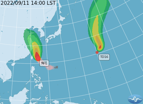 颱風莫柏擬將生成，距台遙遠暫無影響。(圖：中央氣象局)
