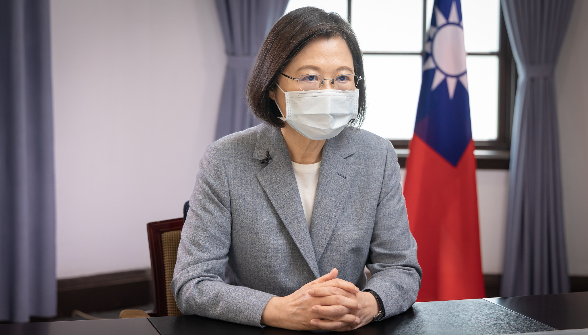 蔡英文總統17日為「第四屆危老+都更博覽會」開幕式錄製致詞影片。 (圖:總統府)