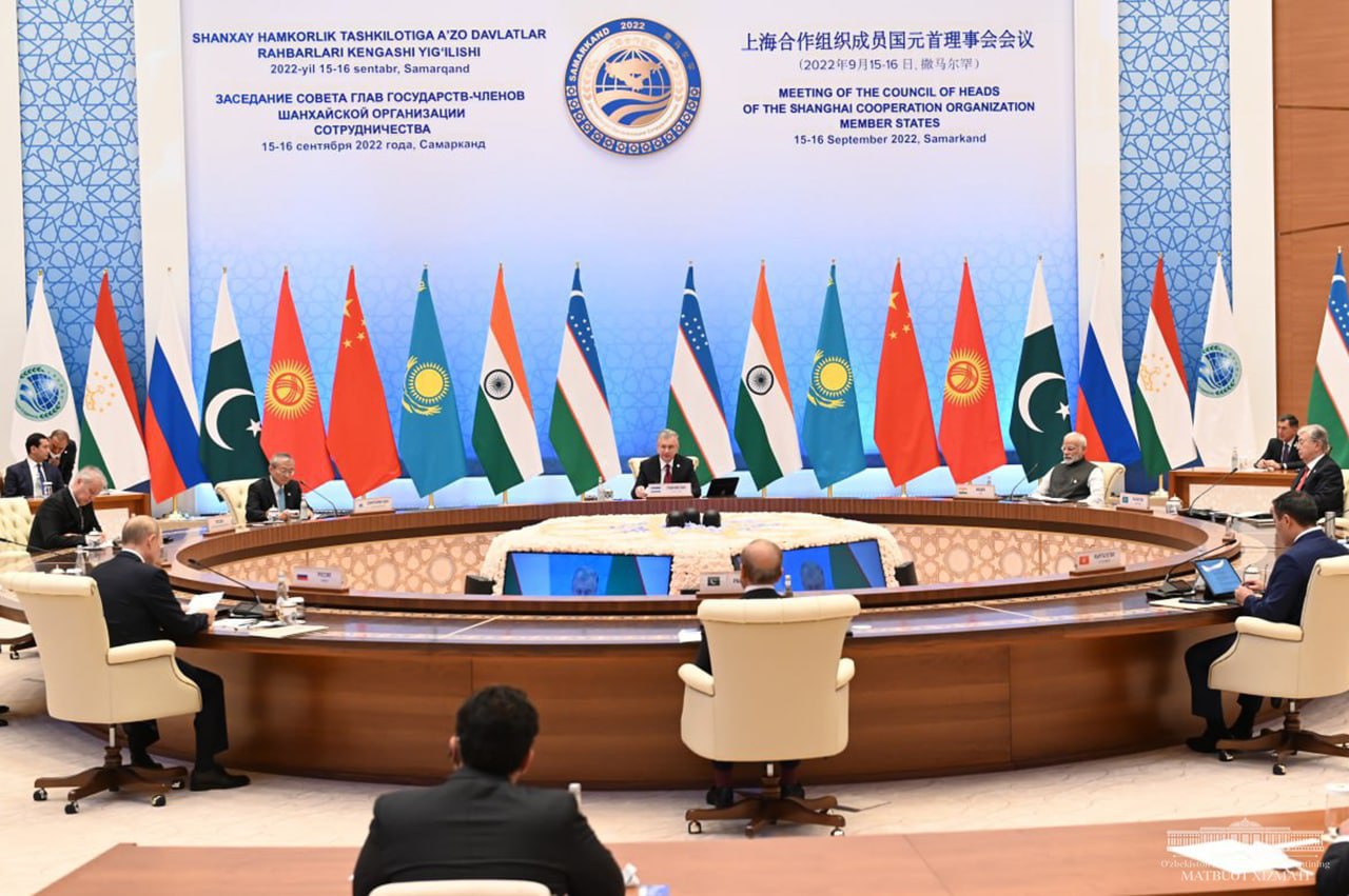 上海合作組織（Shanghai Cooperation Organisation）高峰會16日在烏茲別克舉行。 (圖:烏茲別克總統府)