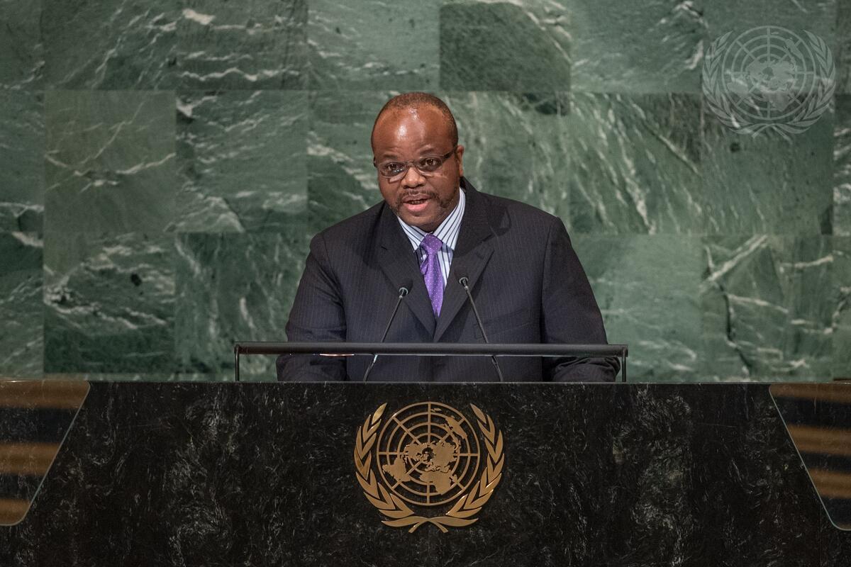 史瓦帝尼國王恩史瓦帝三世（Mswati III）21日在聯合國大會上力挺台灣。 (UN Photo/Cia Pak)