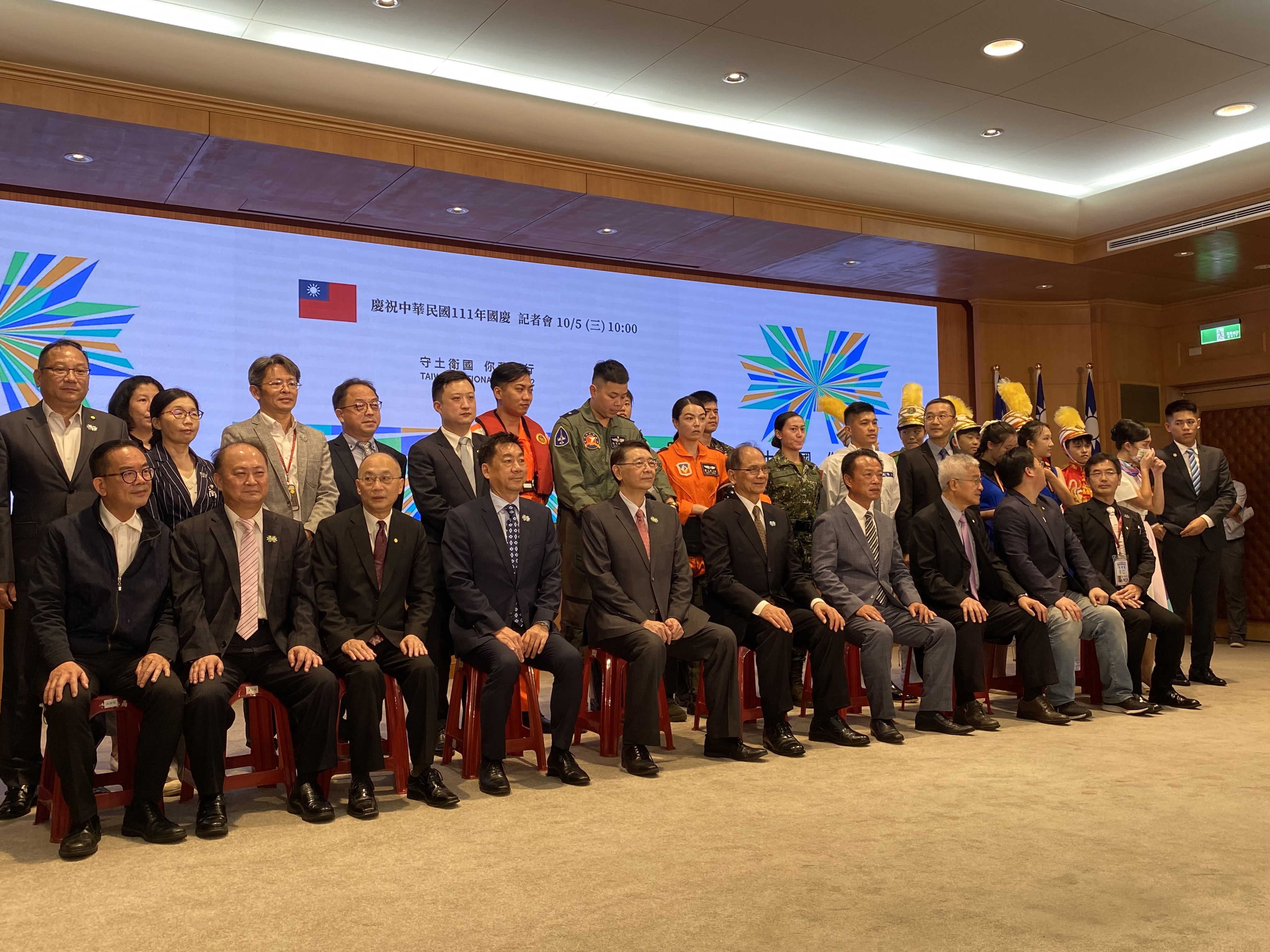 慶籌會5日公布民國111年國慶系列活動，包括3地連線唱國歌、國慶焰火在嘉義等。(林詠青 攝)