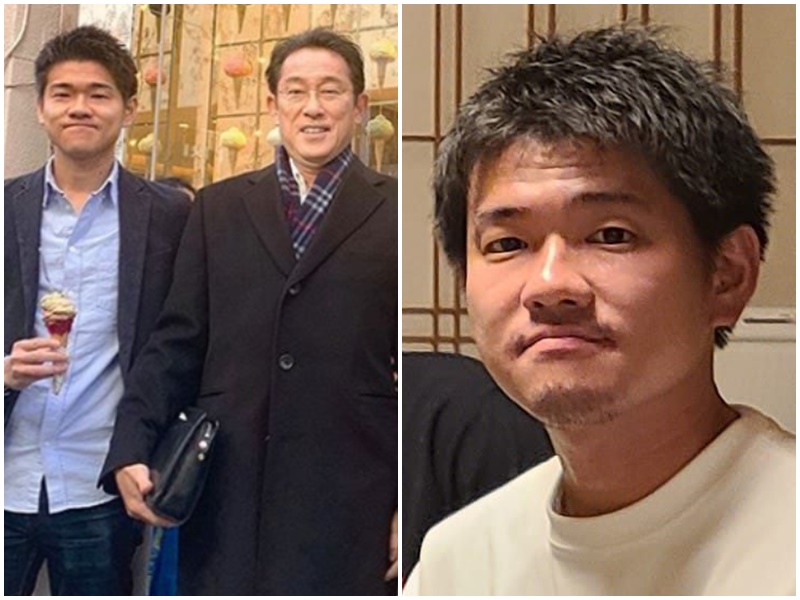 日本首相岸田文雄的31歲長子岸田翔太郎。合成圖。(推特)