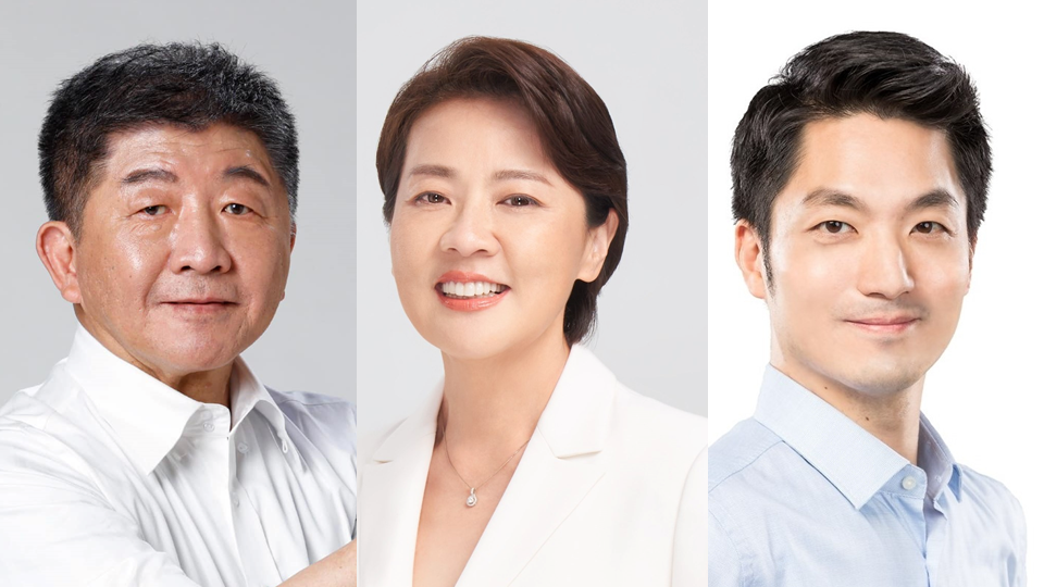 (左起)民進黨台北市長參選人陳時中、無黨籍台北市長參選人黃珊珊、國民黨台北市長參選人蔣萬安。(合成照／臉書)