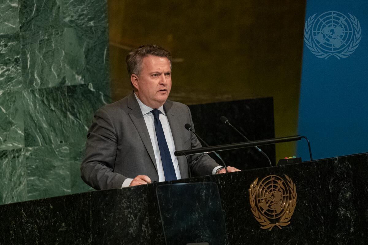 烏克蘭駐聯合國大使基斯利茨亞(Sergiy Kyslytsya)10日出席聯大緊急會議。(UN Photo/Rick Bajornas)