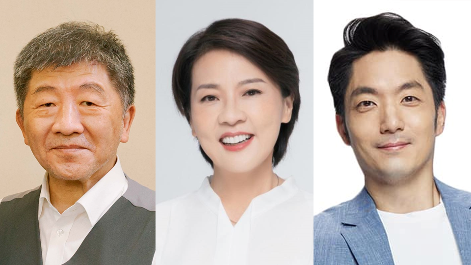 台北市長選戰激烈，(左起)民進黨候選人陳時中、無黨籍候選人黃珊珊、國民黨候選人蔣萬安。(合成照／臉書)
