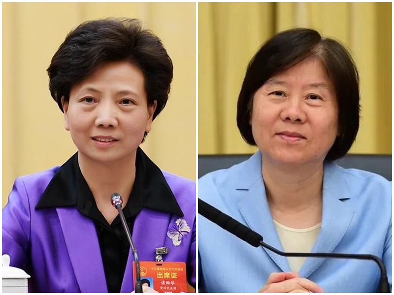 貴州省委書記諶貽琴(左)、中國全國人大副委員長兼婦聯主席沈躍躍。(合成圖)