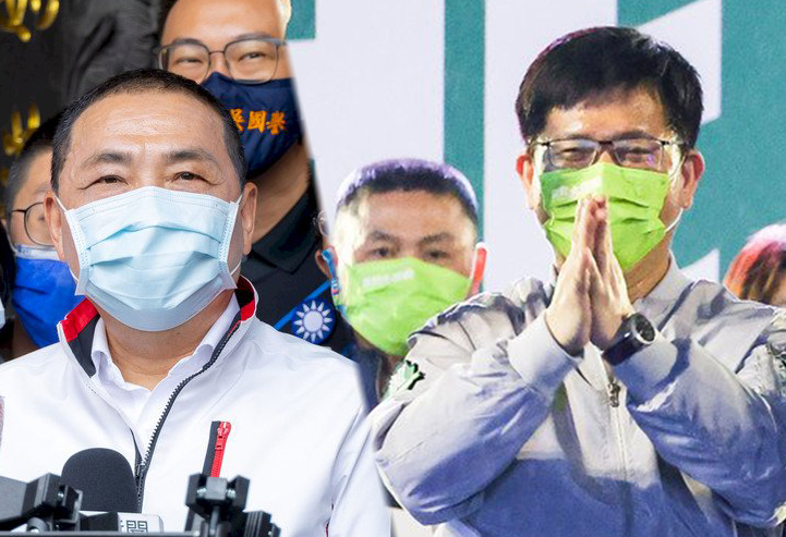 民進黨新北市長侯選人林佳龍(右)、國民黨新北市長侯選人侯友宜(左)。(合成圖/中央社)