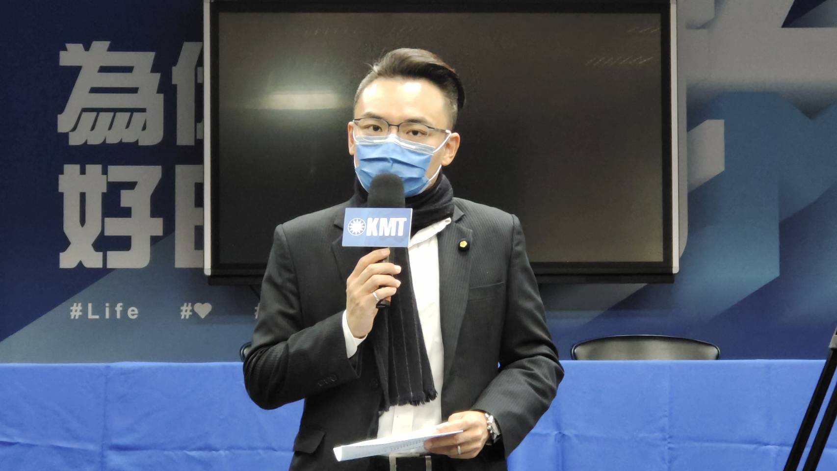 國民黨文傳會主委洪孟楷。(王韋婷攝)