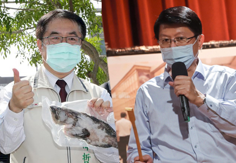 台南市長號次 黃偉哲5、謝龍介3 (合成圖/中央社)