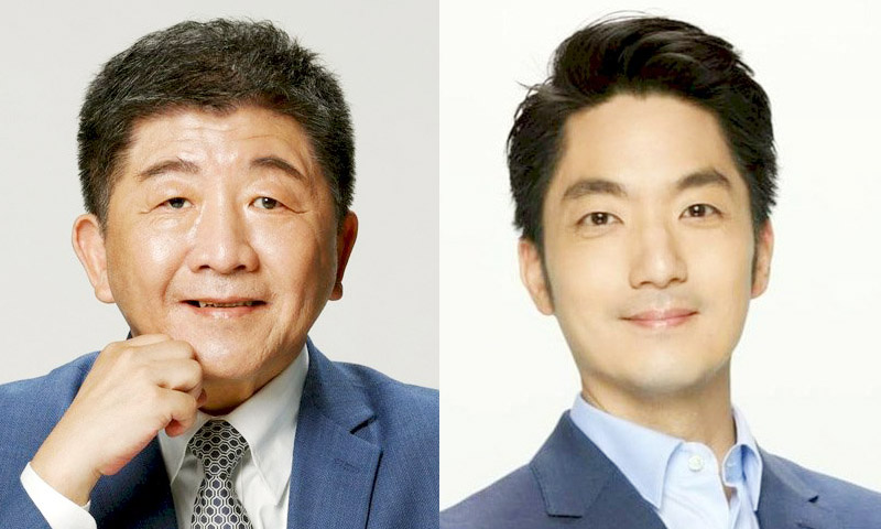 民進黨候選人陳時中競選辦公室4日抨擊國民黨蔣萬安反對轉型正義，蔣萬安辦公室則回批陳辦已成「類周玉蔻節目」。(合成圖/臉書)