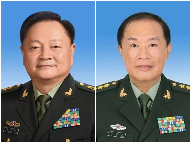 中共中央軍事委員會副主席張又俠（左圖）續任，何衛東（右圖）則為新任副主席。(合成圖)