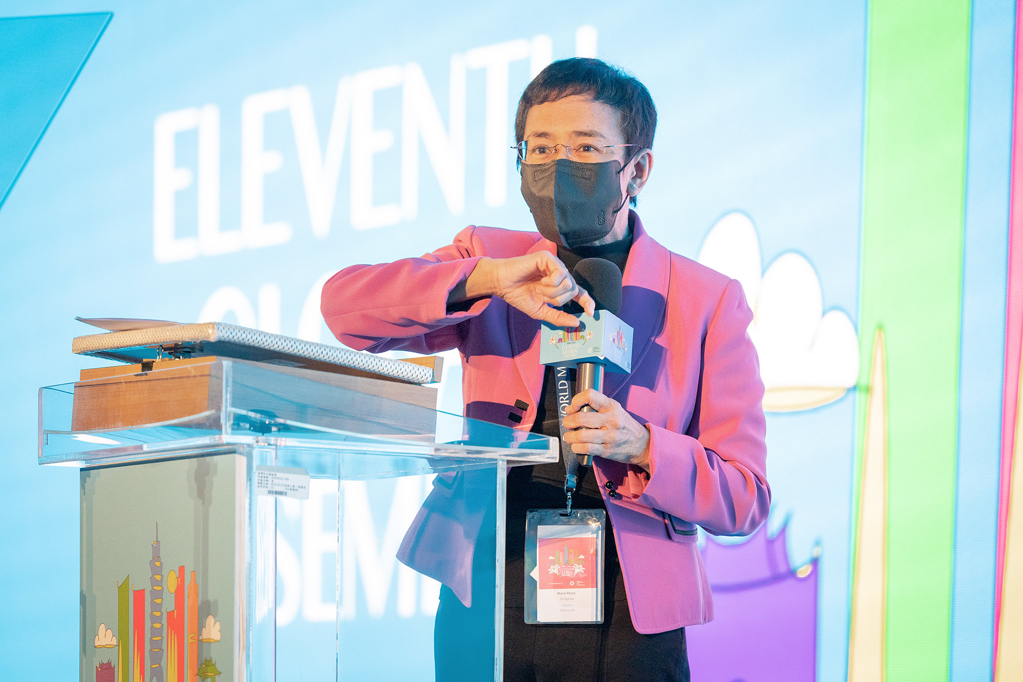 2021年諾貝爾和平獎得主瑞薩(Maria Ressa)。(總統府提供)