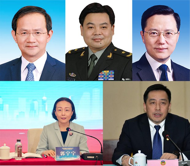 (左上起順時針)殷勇、鍾紹軍、諸葛宇傑、劉洪建、郭寧寧。(圖：自由亞洲電台 提供)