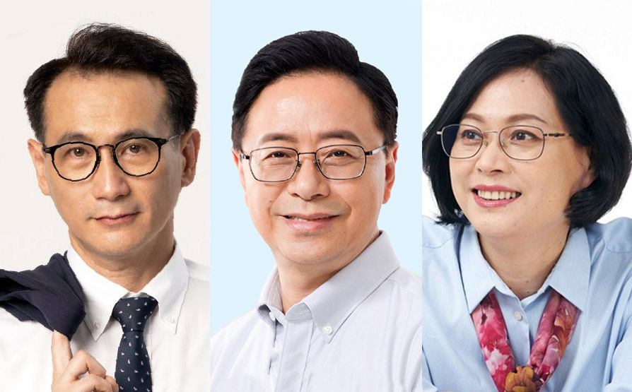 民進黨桃園市長候選人鄭運鵬(左起)、國民黨桃園市長候選人張善政、民眾黨桃園市長候選人賴香伶。(資料合成圖/翻攝自臉書)