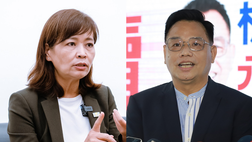 民進黨新竹市長候選人沈慧虹(左)、國民黨新竹市長候選人林耕仁(右)。(合成圖／中央社)