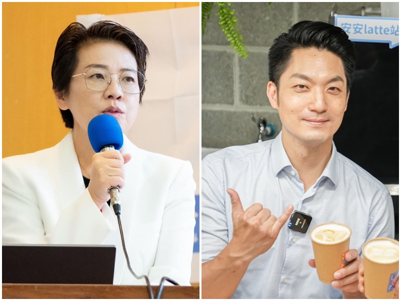 無黨籍台北市長候選人黃珊珊指出，大巨蛋案判決影響的是國民黨選情；國民黨候選人蔣萬安則回應尊重一審判決。(合成圖/臉書)