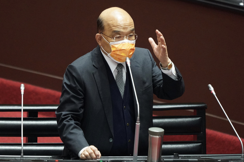 立法院會1日進行施政總質詢，行政院長蘇貞昌（圖）率相關部會首長列席，並備質詢。 (圖：中央社)