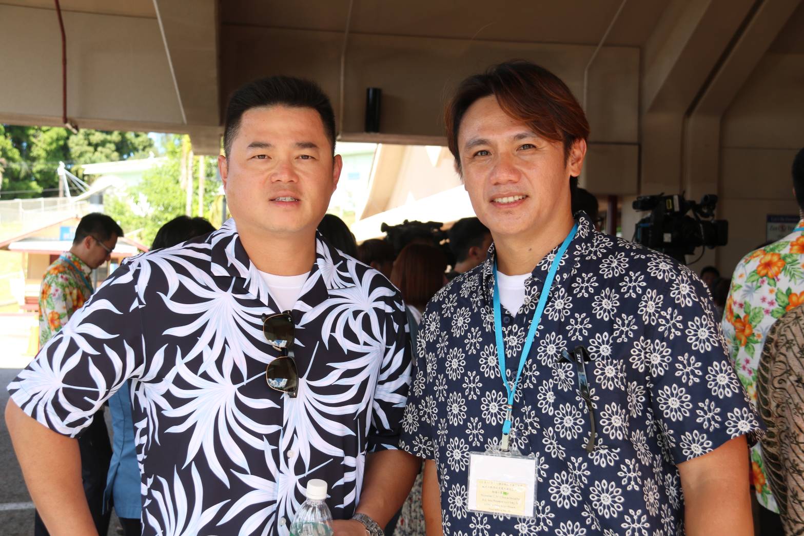 統一獅隊球星陳鏞基(右)、胡金龍(左)在這次「帛旅專案」訪問團中受到矚目，兩人都對帛琉留下美好印象，打算之後帶家人重遊。(歐陽夢萍 攝)