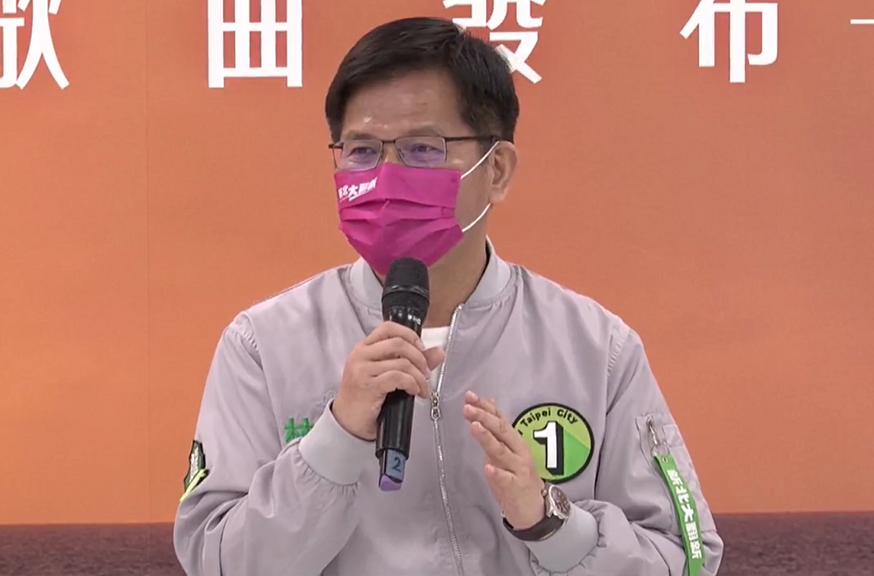 民進黨新北市長候選人林佳龍4日發表新的競選歌曲「新的新北市」。(圖擷自林佳龍臉書)