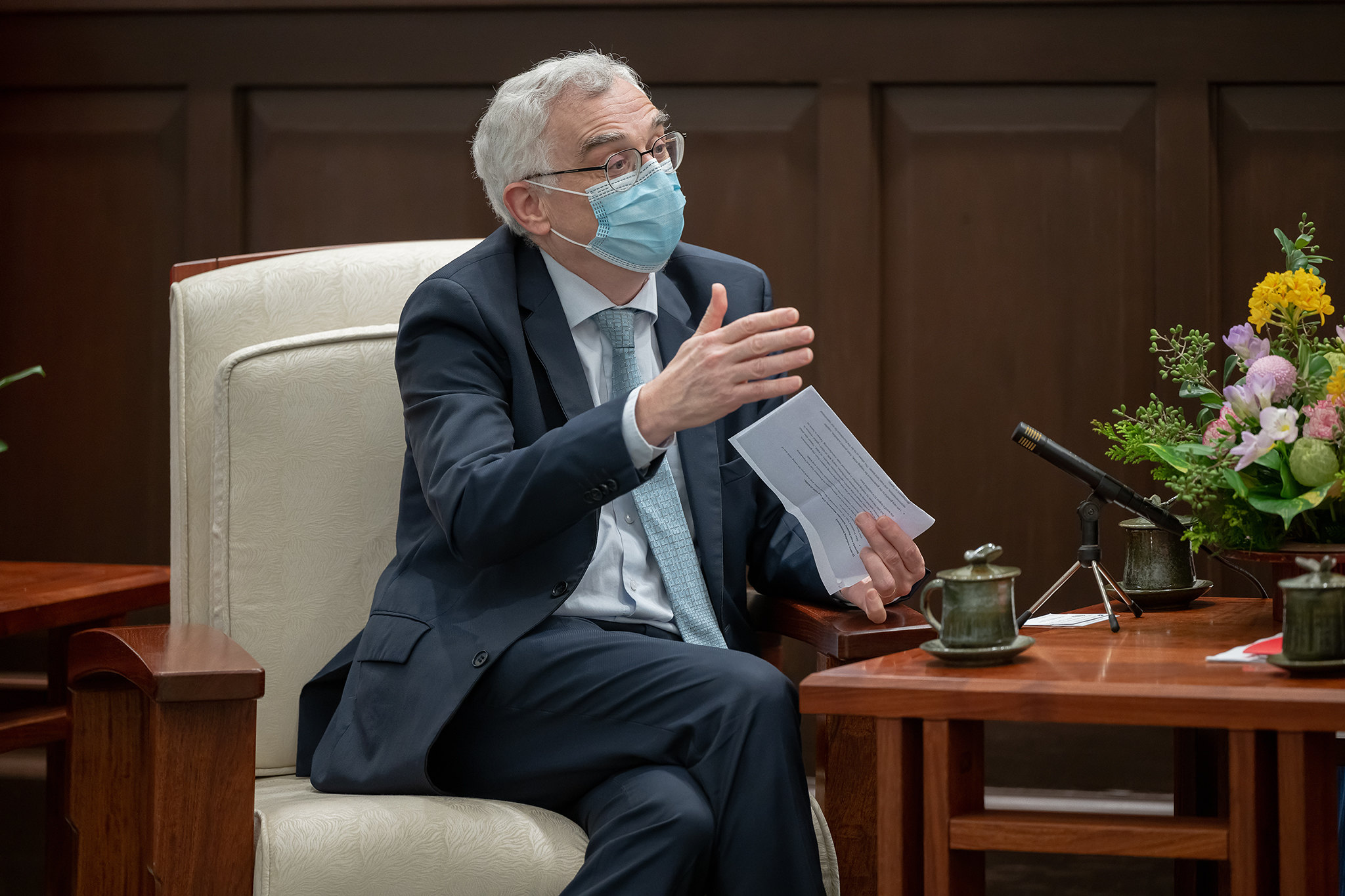 荷商艾司摩爾執行副總裁兼首席營運長施奈德表示，艾司摩爾會持續加碼投資台灣，並支持台灣的客戶群及全球半導體產業。(圖：總統府Flickr)