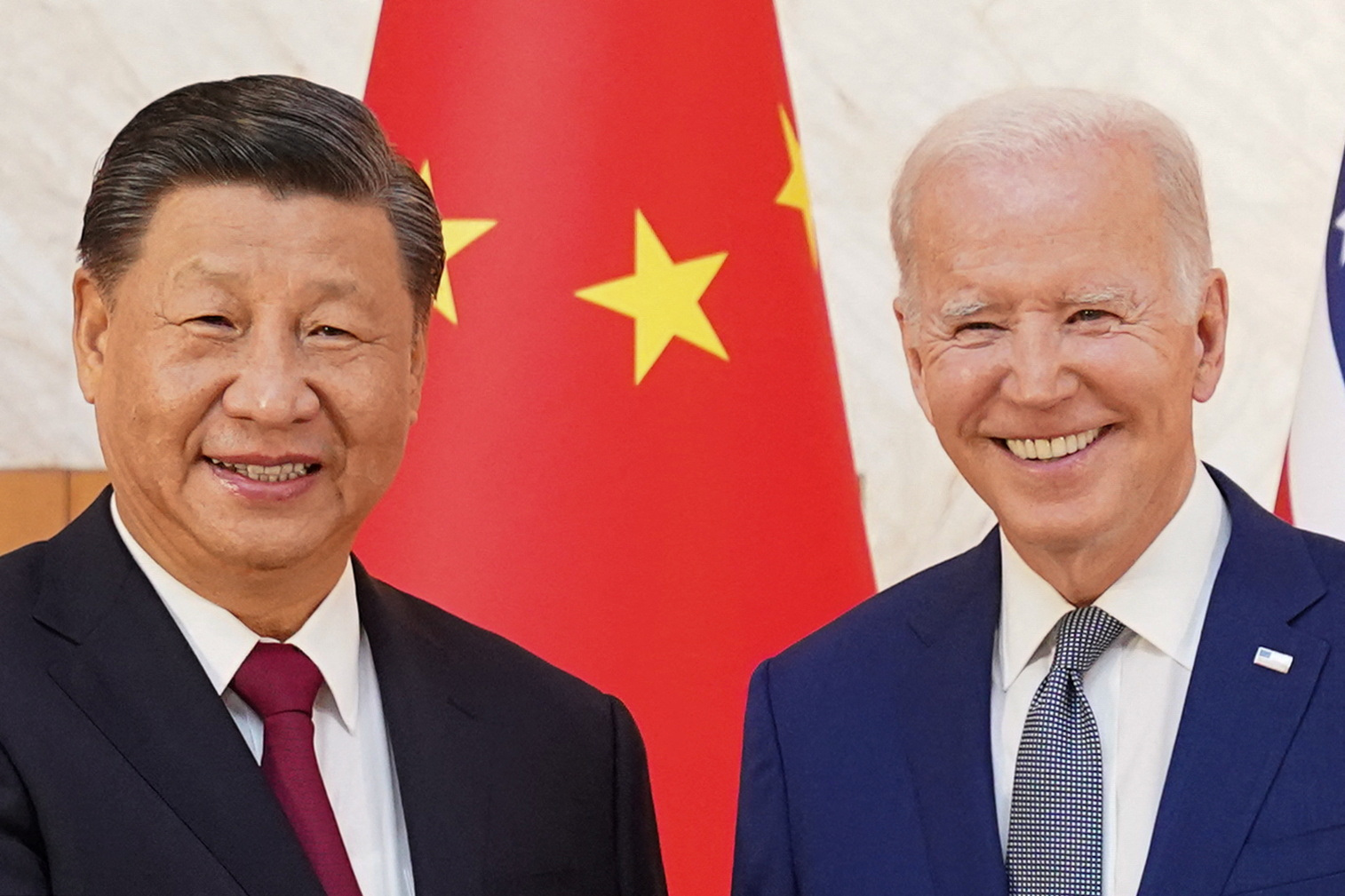 美國總統拜登與中國國家主席習近平14日在印尼峇里島舉行雙邊會談。(路透社/達志影像)