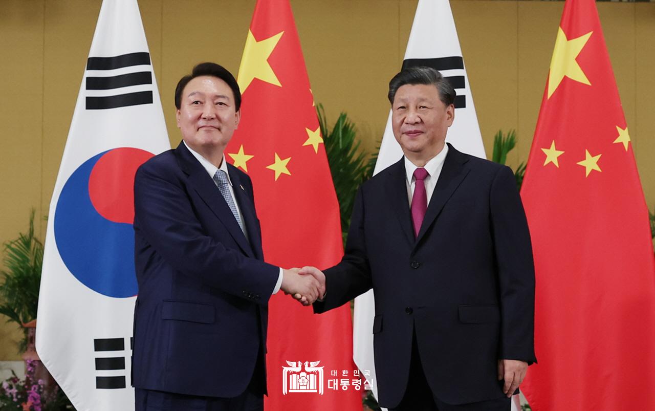 南韓總統尹錫悅15日與中國國家主席習近平舉行會談。(圖：青瓦台網站)