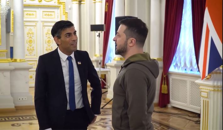 烏克蘭總統表示與英相蘇納克在基輔會談。(Volodymyr Zelenskiy FB)