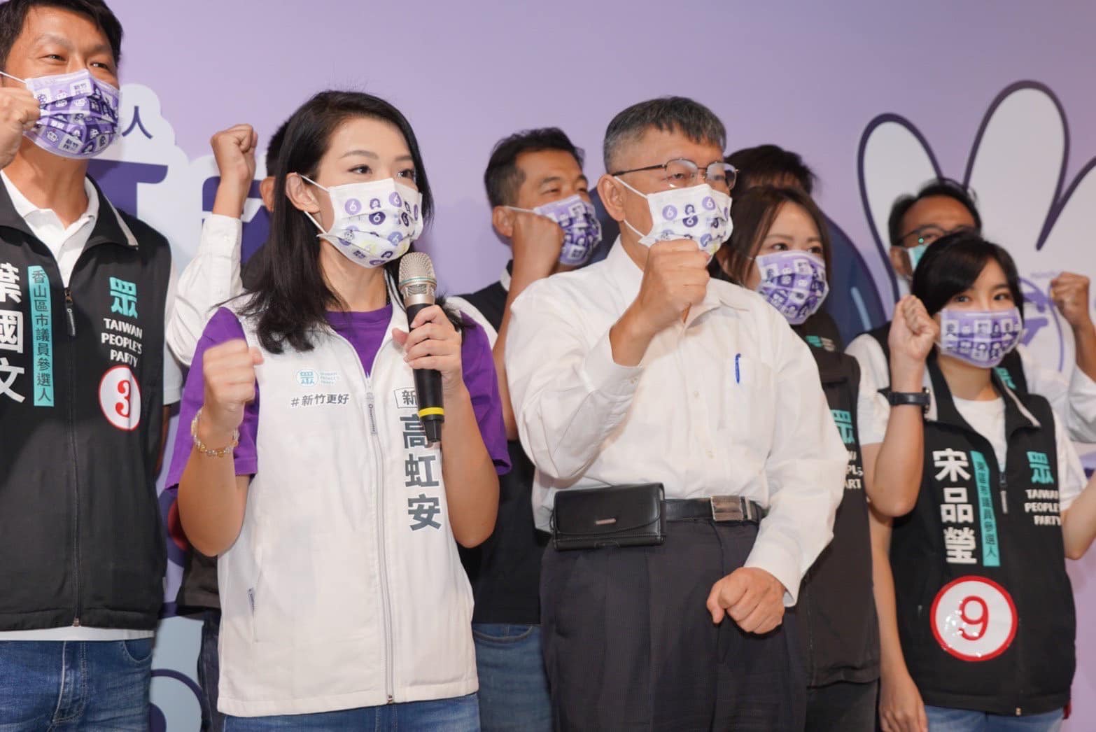 民眾黨主席柯文哲19日赴新竹為市長候選人高虹安站台。（高虹安競辦提供）