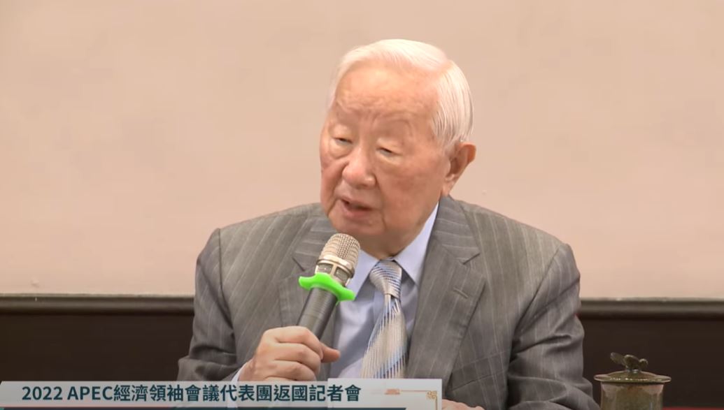 APEC領袖代表張忠謀今天(21日)在總統府召開返國記者會(截自總統府直播畫面)