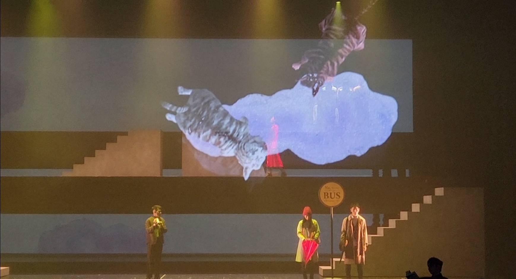5G搭配異地共演、動作捕捉科技創新應用，讓幾米音樂劇《向左走向右走》觀演體驗升級。(江昭倫 攝)