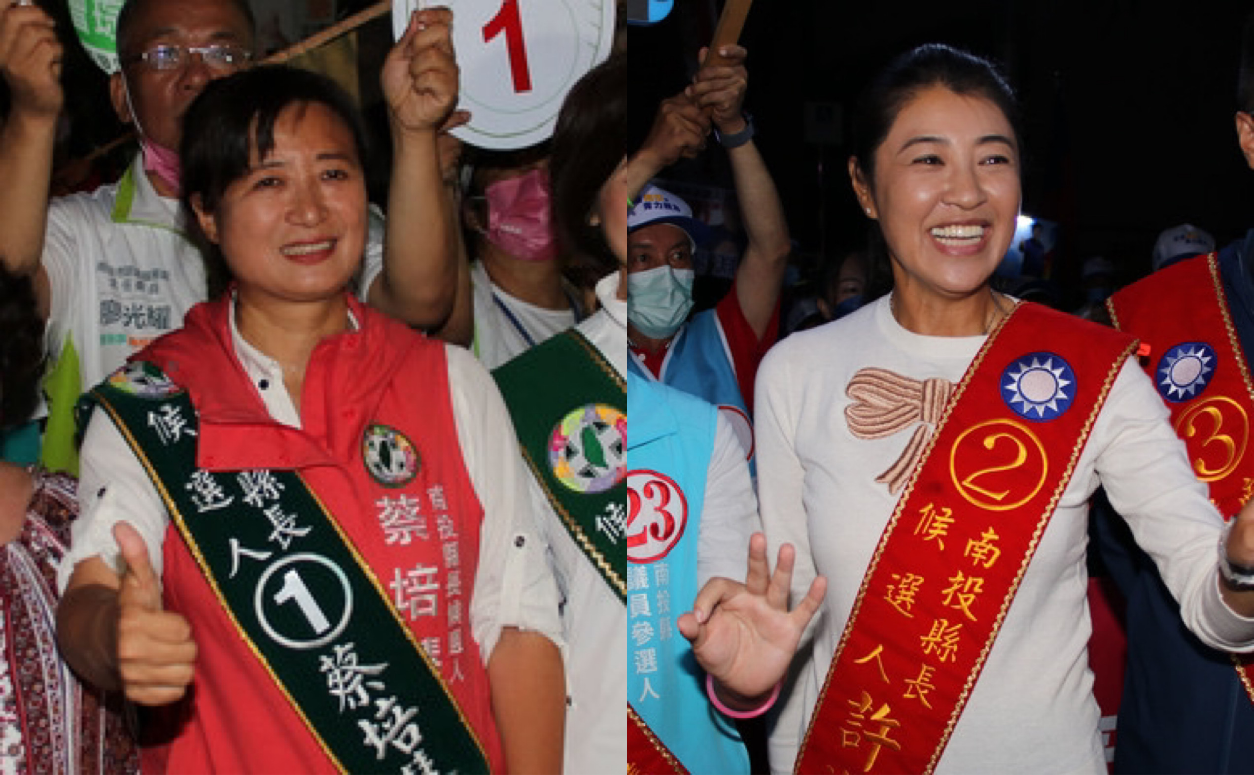 民進黨南投縣長候選人蔡培慧(左圖)，國民黨南投縣長候選人許淑華(右圖)。(合成圖)