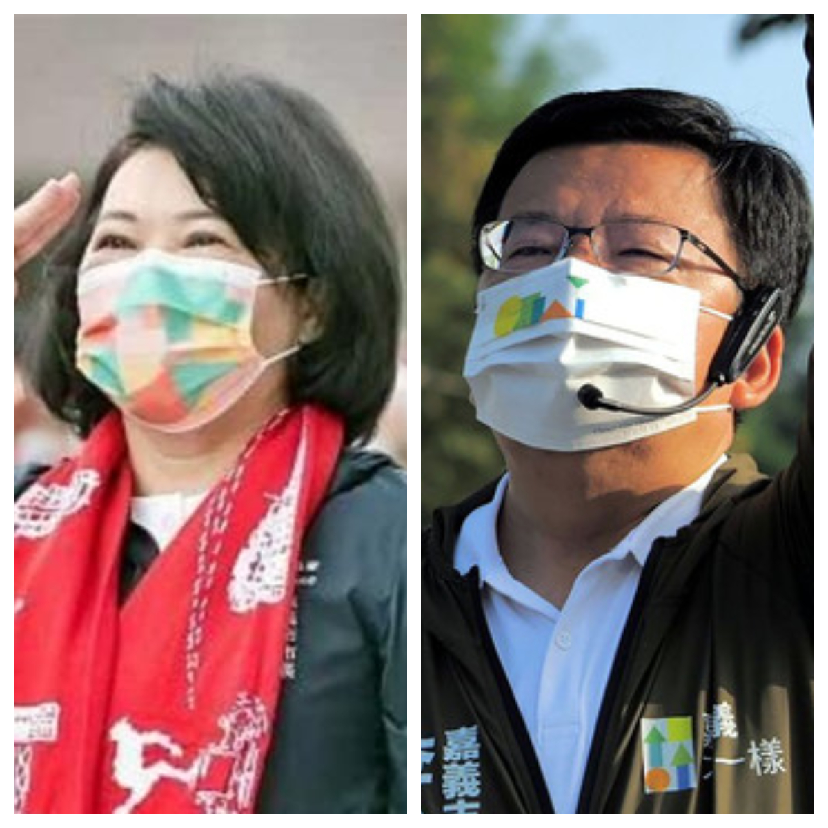 嘉義市長重選抽號次，國民黨嘉義市長候選人黃敏惠1號(圖左 黃敏惠臉書 )民進黨嘉義市長候選人李俊俋2號(圖右取自中央社)