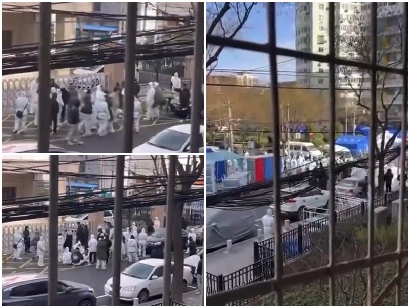 北京有「大白」罷工討薪。合成圖。(微博)
