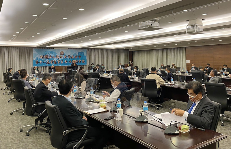 海基會2日舉行第11屆董監事第7次聯席會議，由海基會代董事長許勝雄主持。 (圖：中央社)